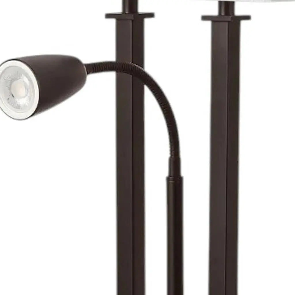 24" Antiqued Bronze Swing Arm Novelty Table Lamp With Shade Homeroots Lighting