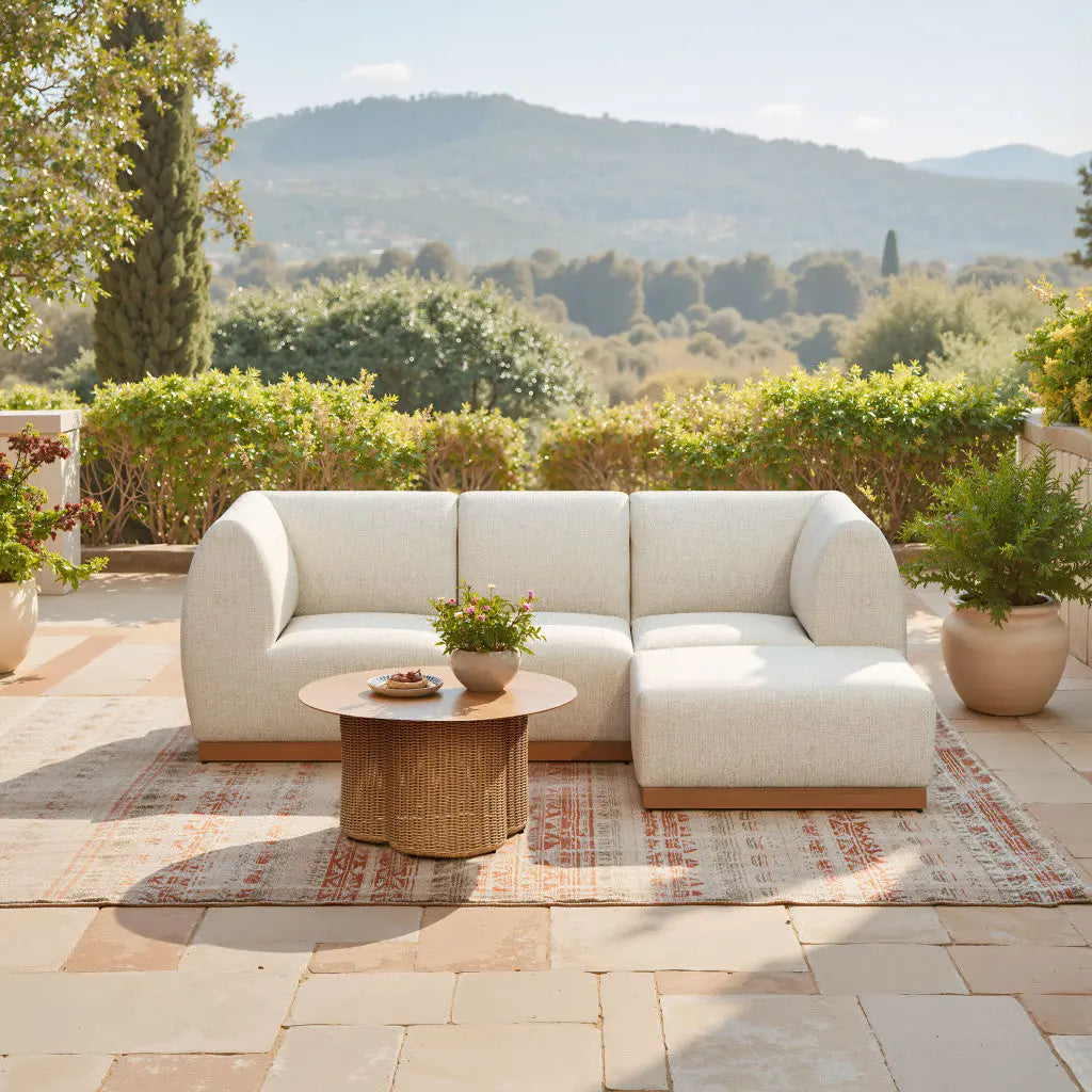 24" Beige Aluminum Outdoor Accent Chair Homeroots Outdoor