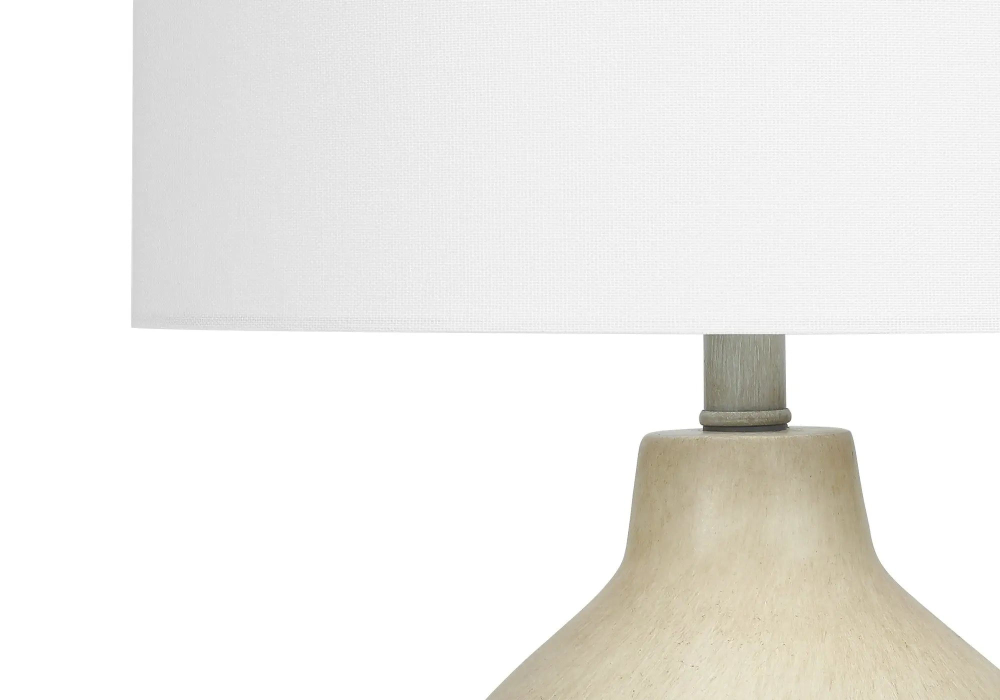 24" Beige Concrete Urn Table Lamp With Ivory Drum Shade Homeroots Lighting