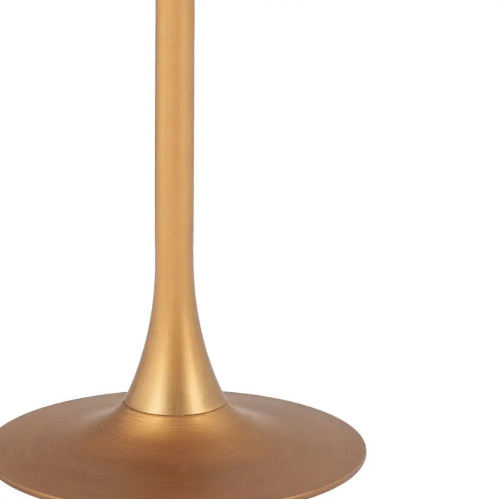 24" Beige and Gold Wood and Steel Pedestal Base Square Dining Table Homeroots Kitchen & Dining