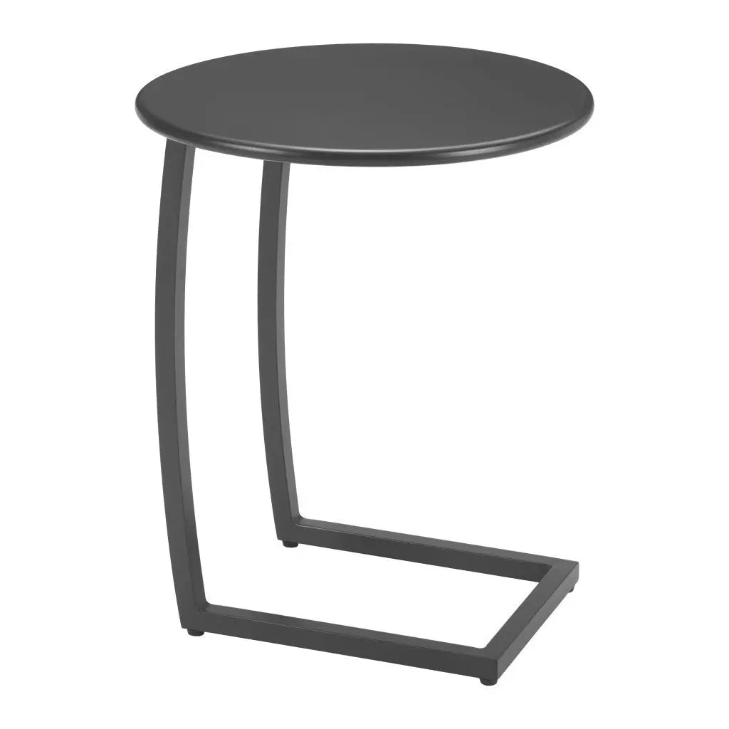 24" Black Aluminum Round End Table Homeroots Outdoor