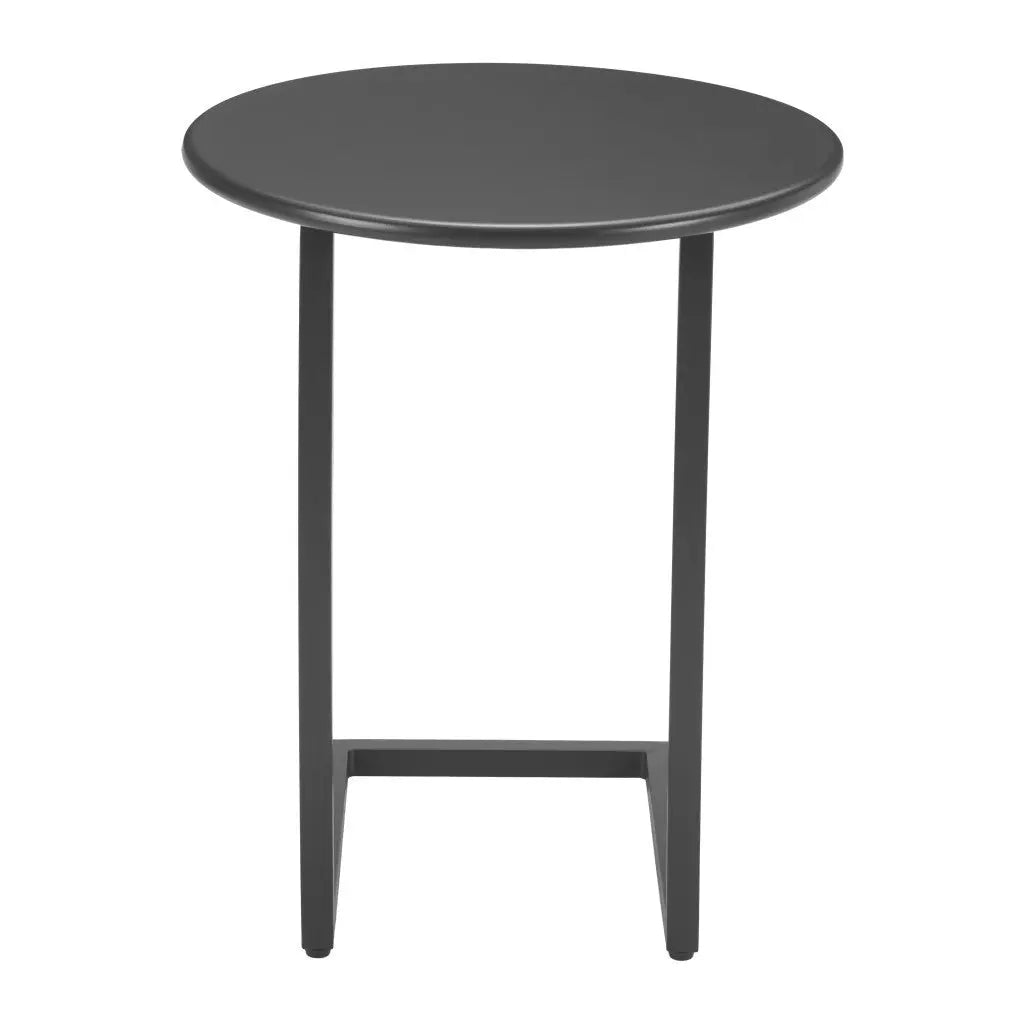 24" Black Aluminum Round End Table Homeroots Outdoor
