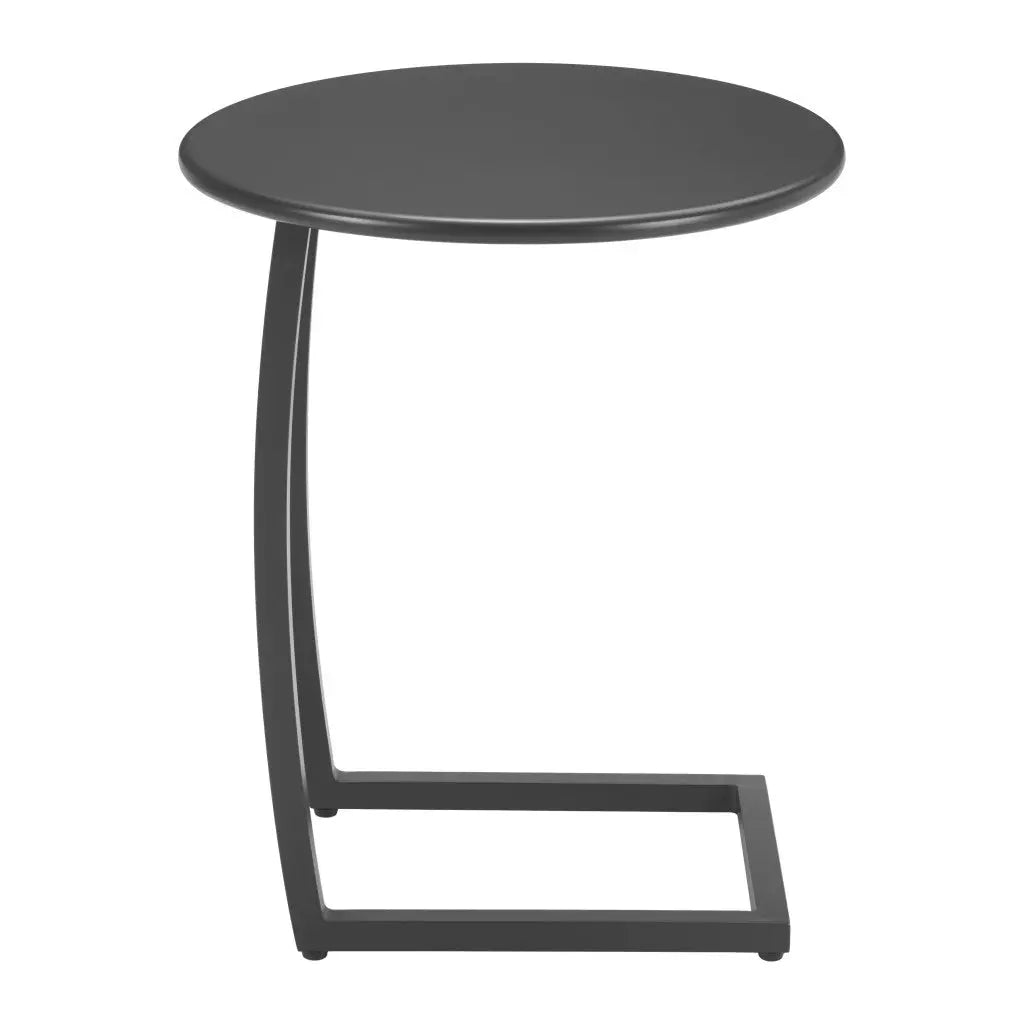 24" Black Aluminum Round End Table Homeroots Outdoor