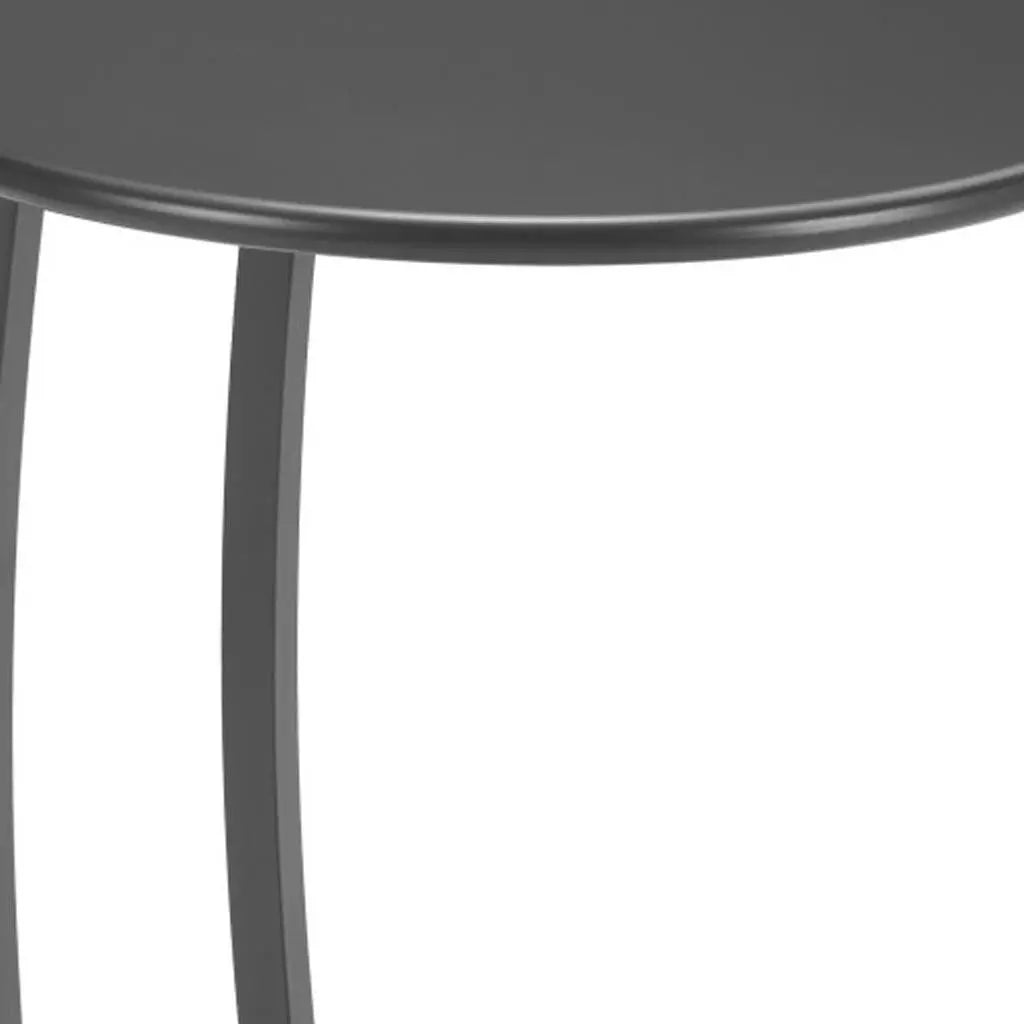 24" Black Aluminum Round End Table Homeroots Outdoor
