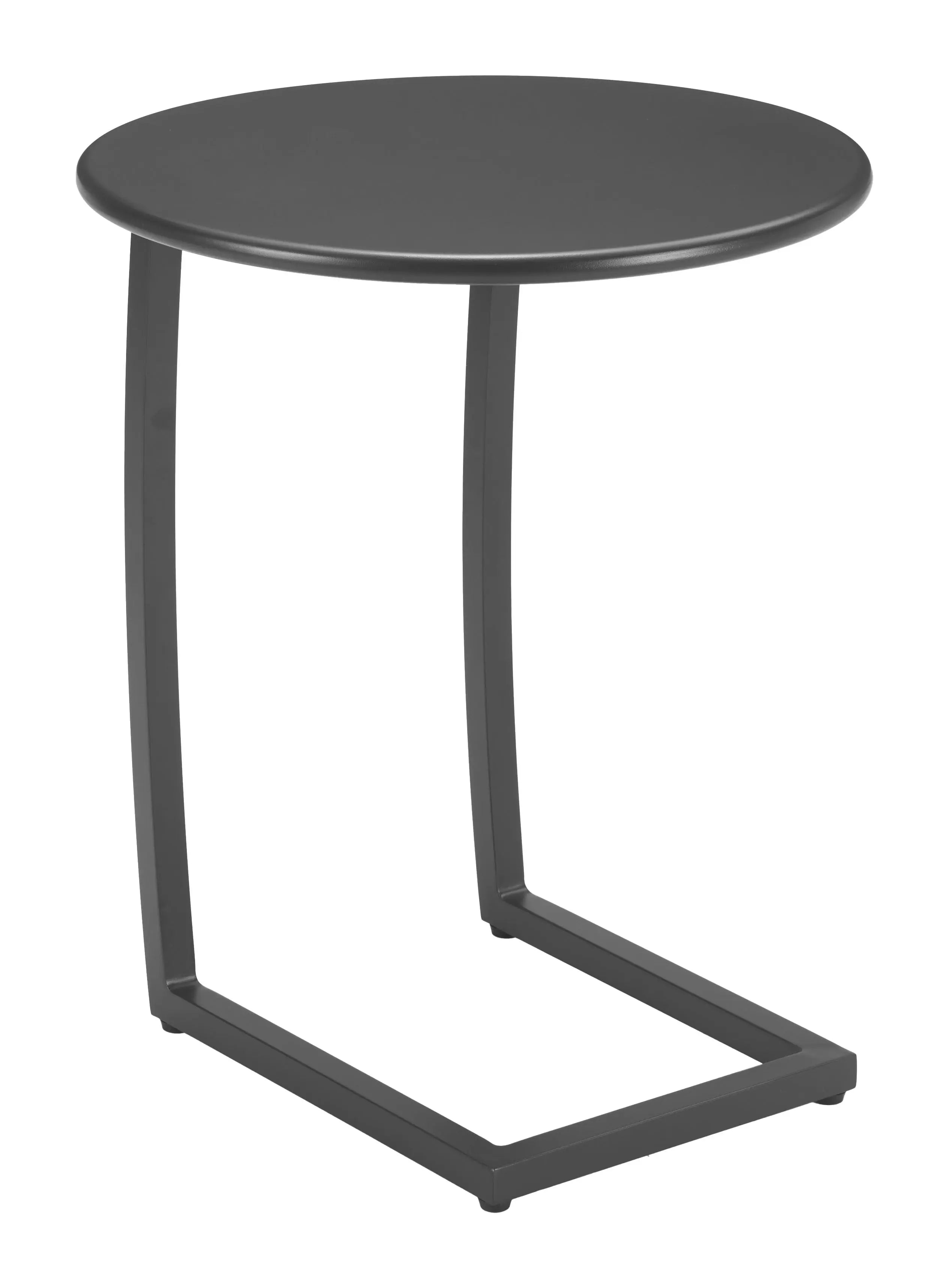 24" Black Aluminum Round End Table Homeroots Outdoor