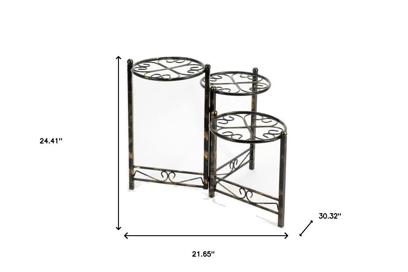 24" Black And Gold Metal Garden Accents Accessories Homeroots Outdoor
