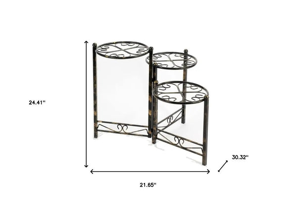 24" Black And Gold Metal Garden Accents Accessories Homeroots Outdoor