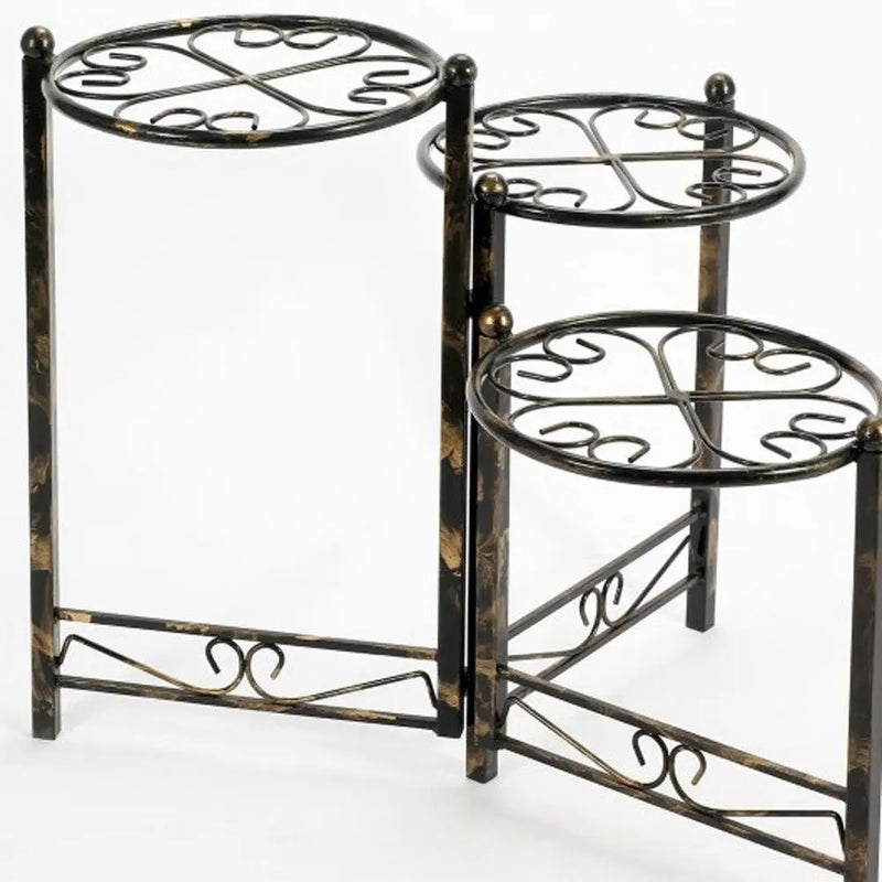 24" Black And Gold Metal Garden Accents Accessories Homeroots Outdoor