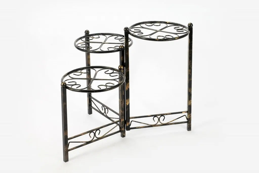24" Black And Gold Metal Garden Accents Accessories Homeroots Outdoor