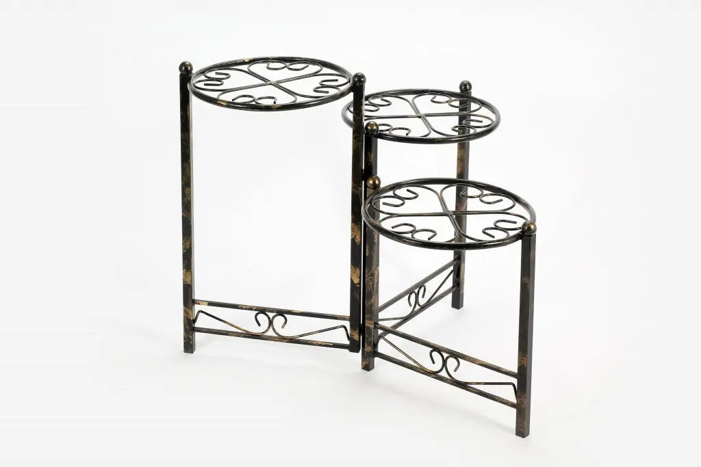 24" Black And Gold Metal Garden Accents Accessories Homeroots Outdoor