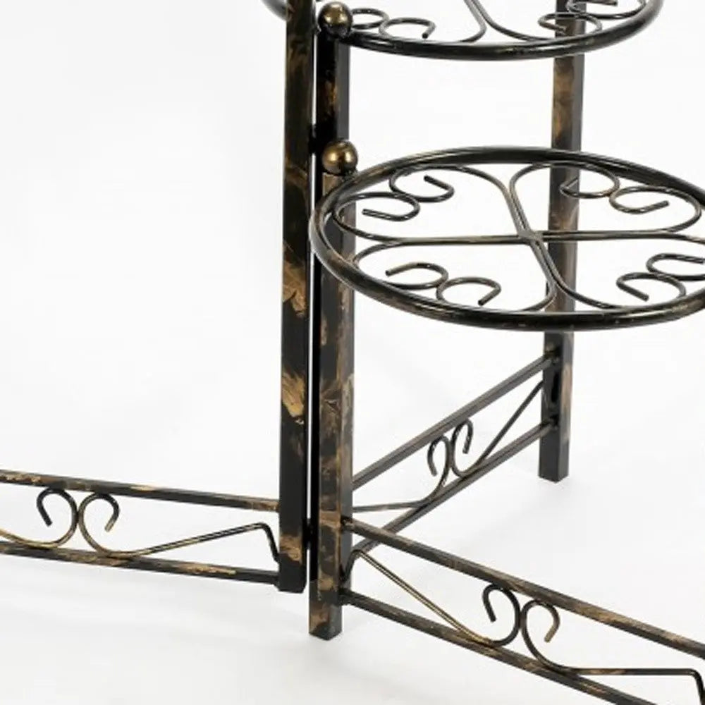 24" Black And Gold Metal Garden Accents Accessories Homeroots Outdoor