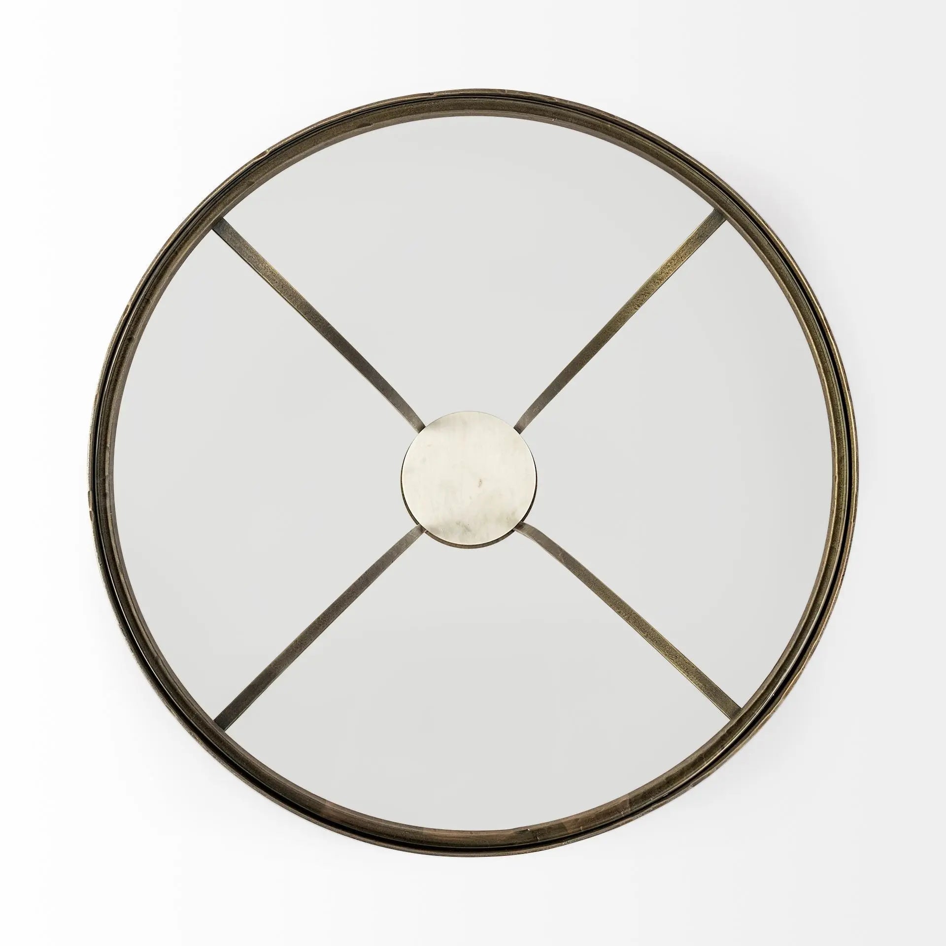 24" Black And White Glass Round End Table - GreatEagleInc