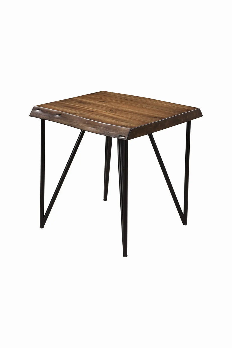24" Black And Wood Brown Solid Wood End Table - GreatEagleInc