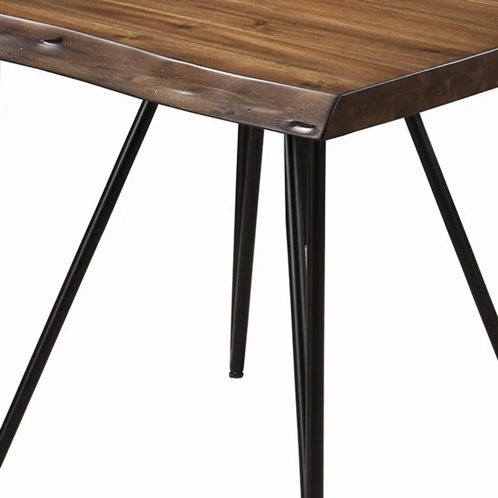 24" Black And Wood Brown Solid Wood End Table - GreatEagleInc