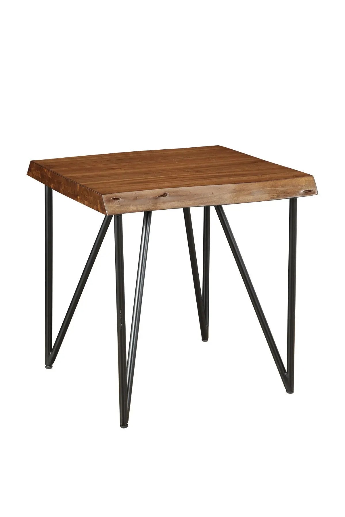 24" Black And Wood Brown Solid Wood End Table - GreatEagleInc