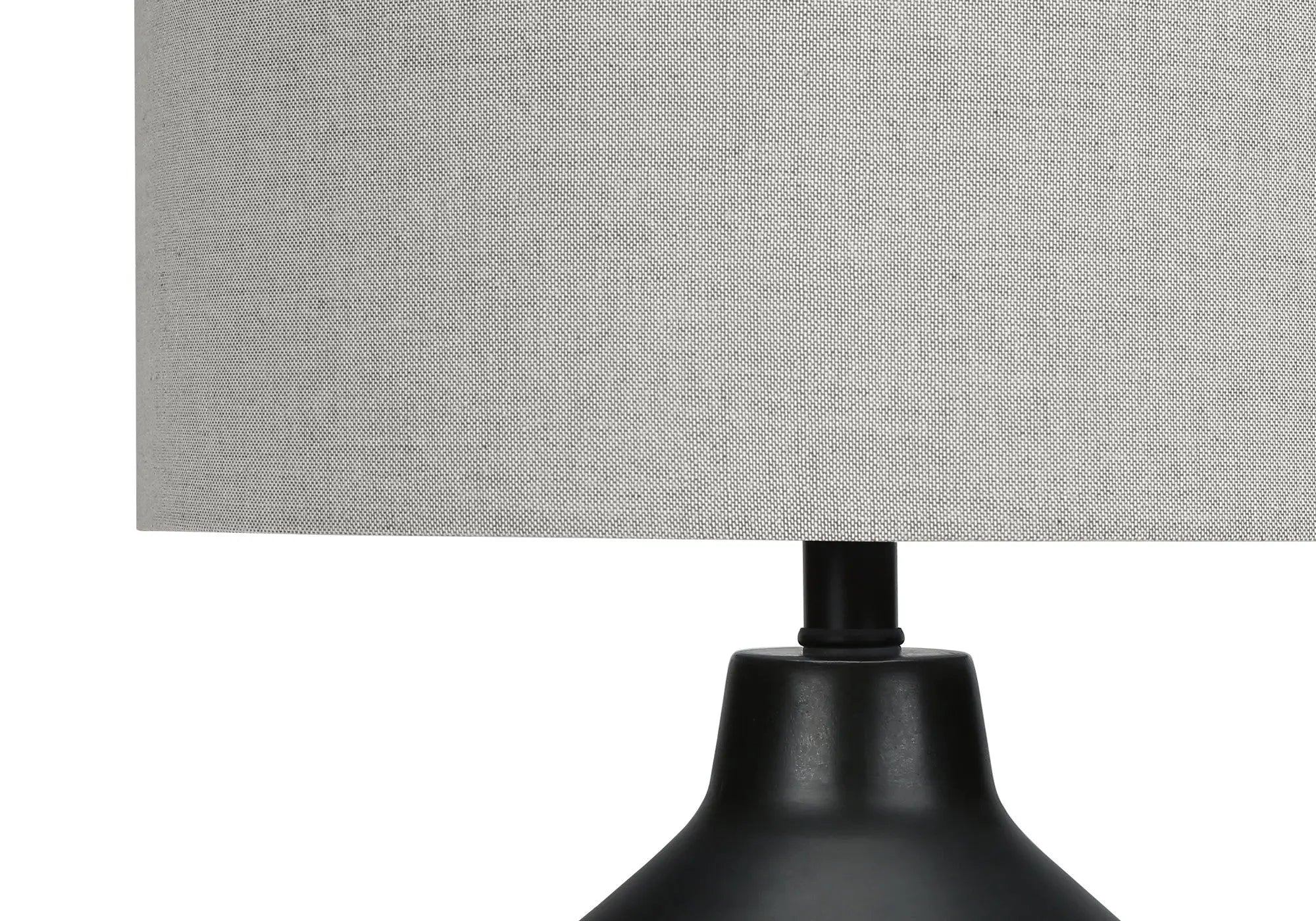 24" Black Concrete Urn Table Lamp With Gray Drum Shade Homeroots Lighting
