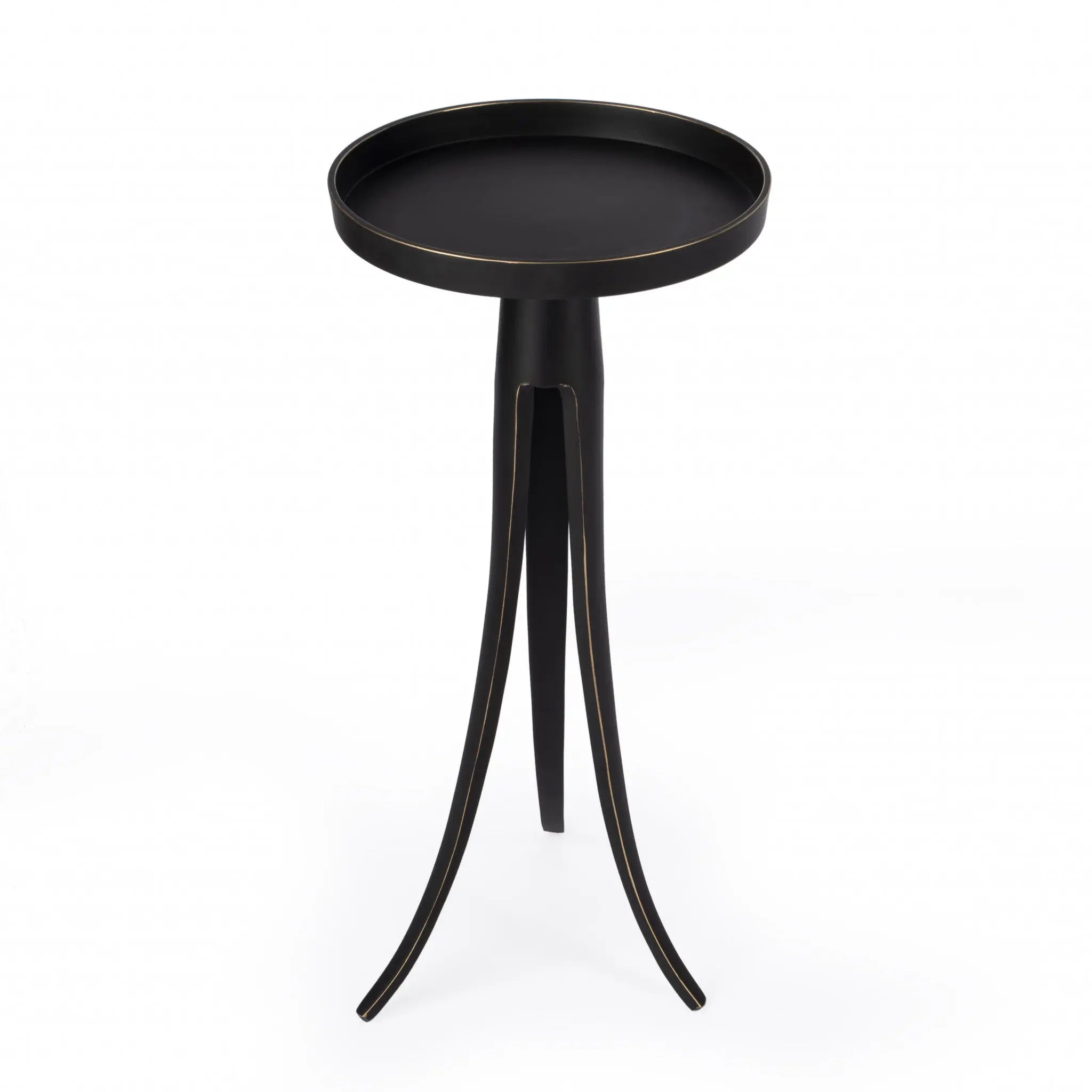 24" Black Distressed Aluminum Round End Table Homeroots Living Room