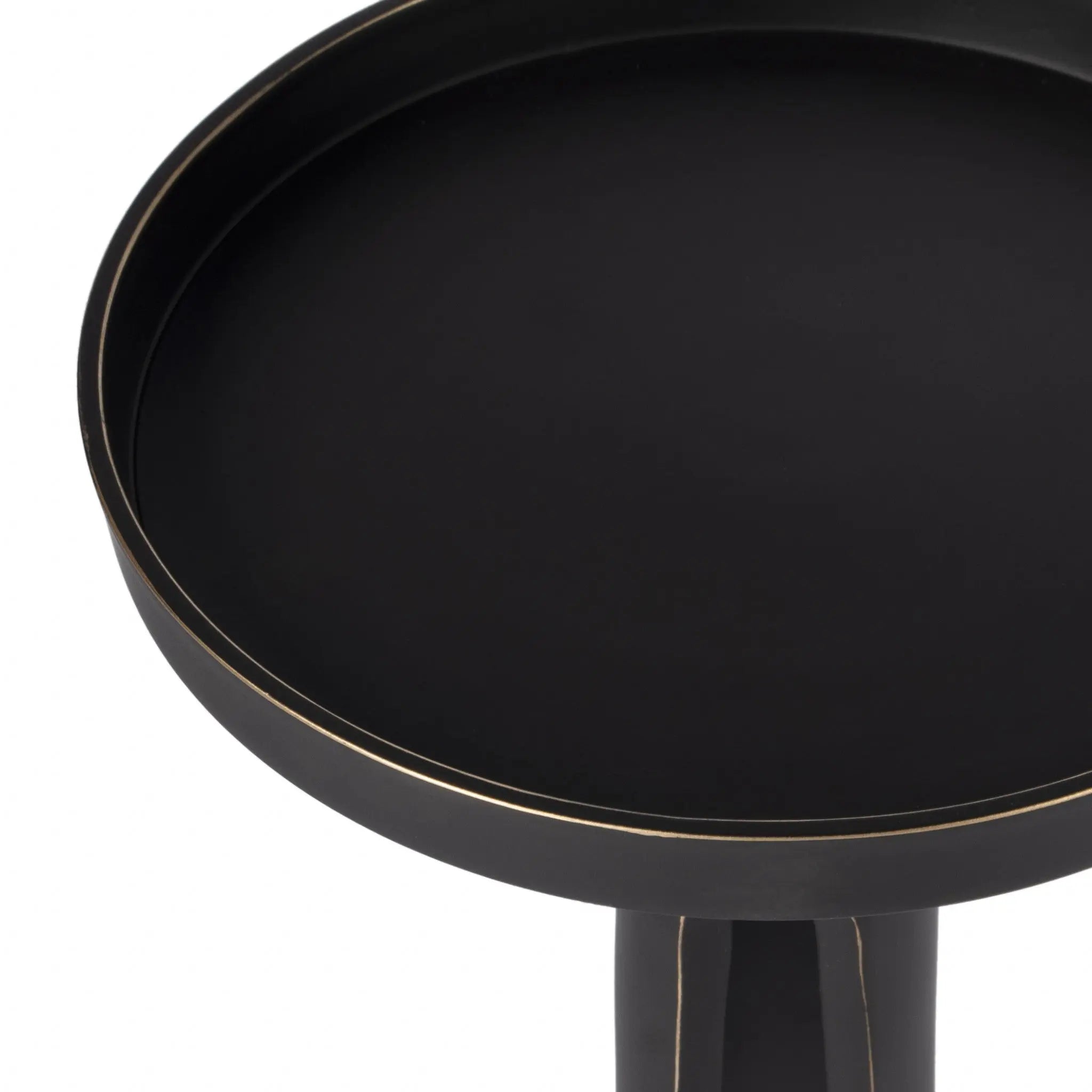 24" Black Distressed Aluminum Round End Table Homeroots Living Room
