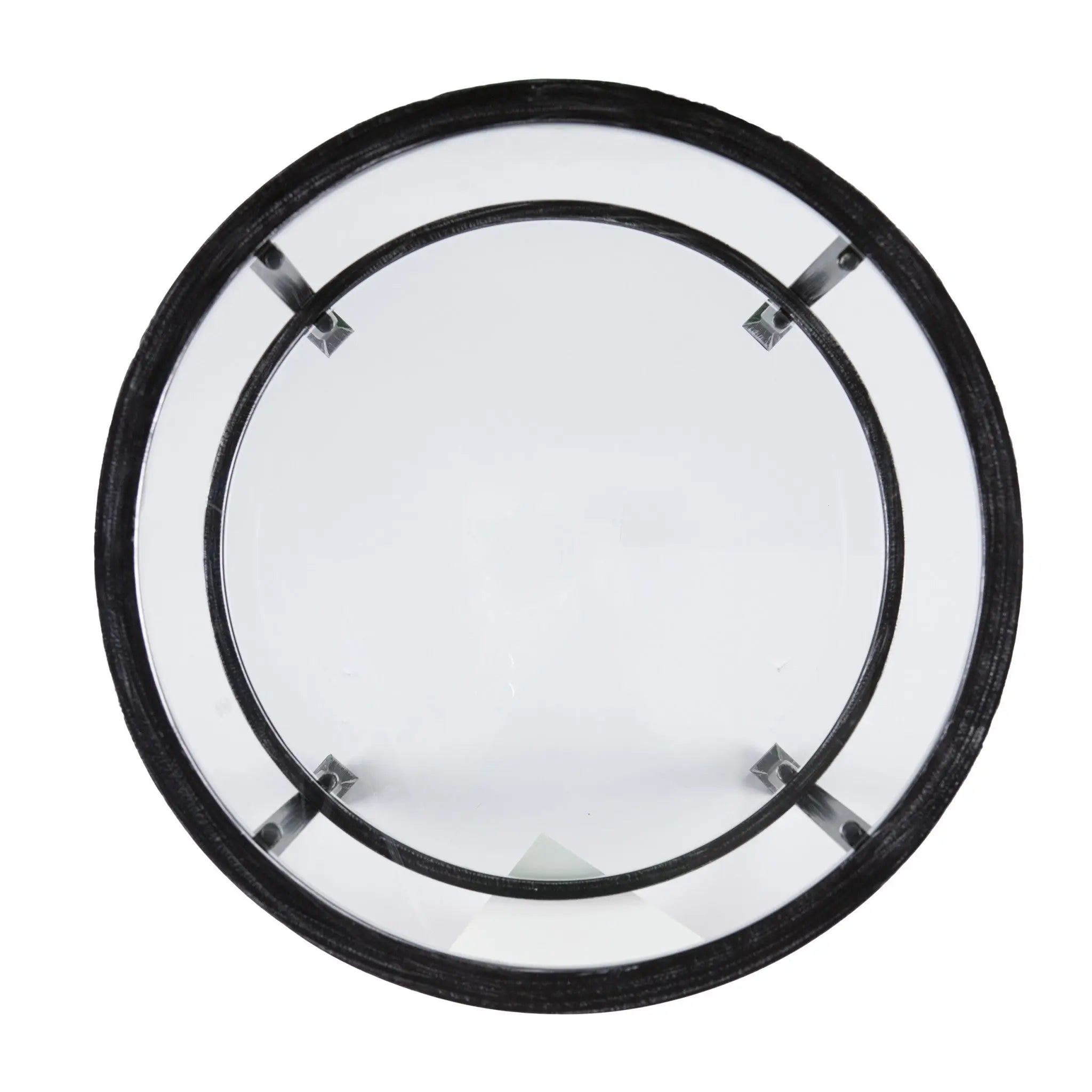 24" Black Glass And Iron Round End Table Homeroots Living Room