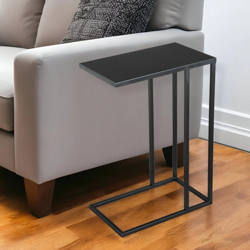 24" Black Iron Abstract End Table Homeroots Living Room