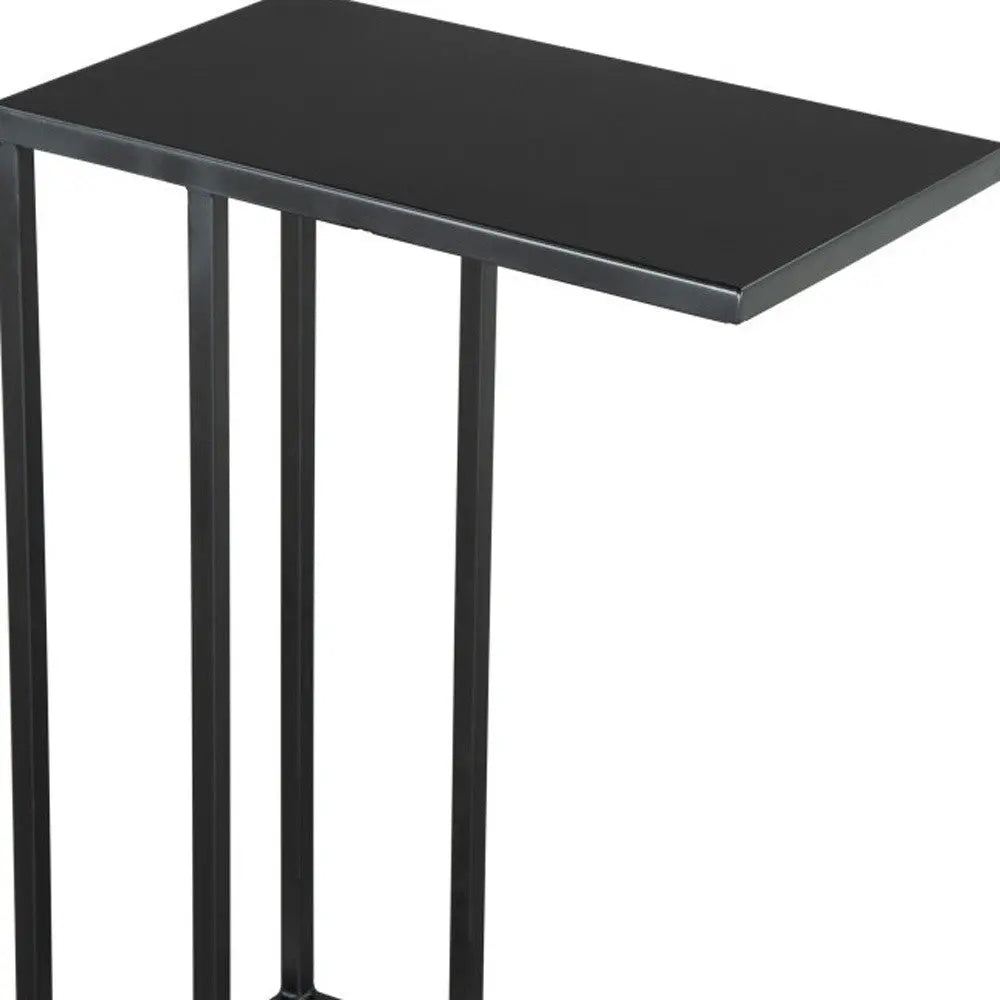 24" Black Iron Abstract End Table Homeroots Living Room