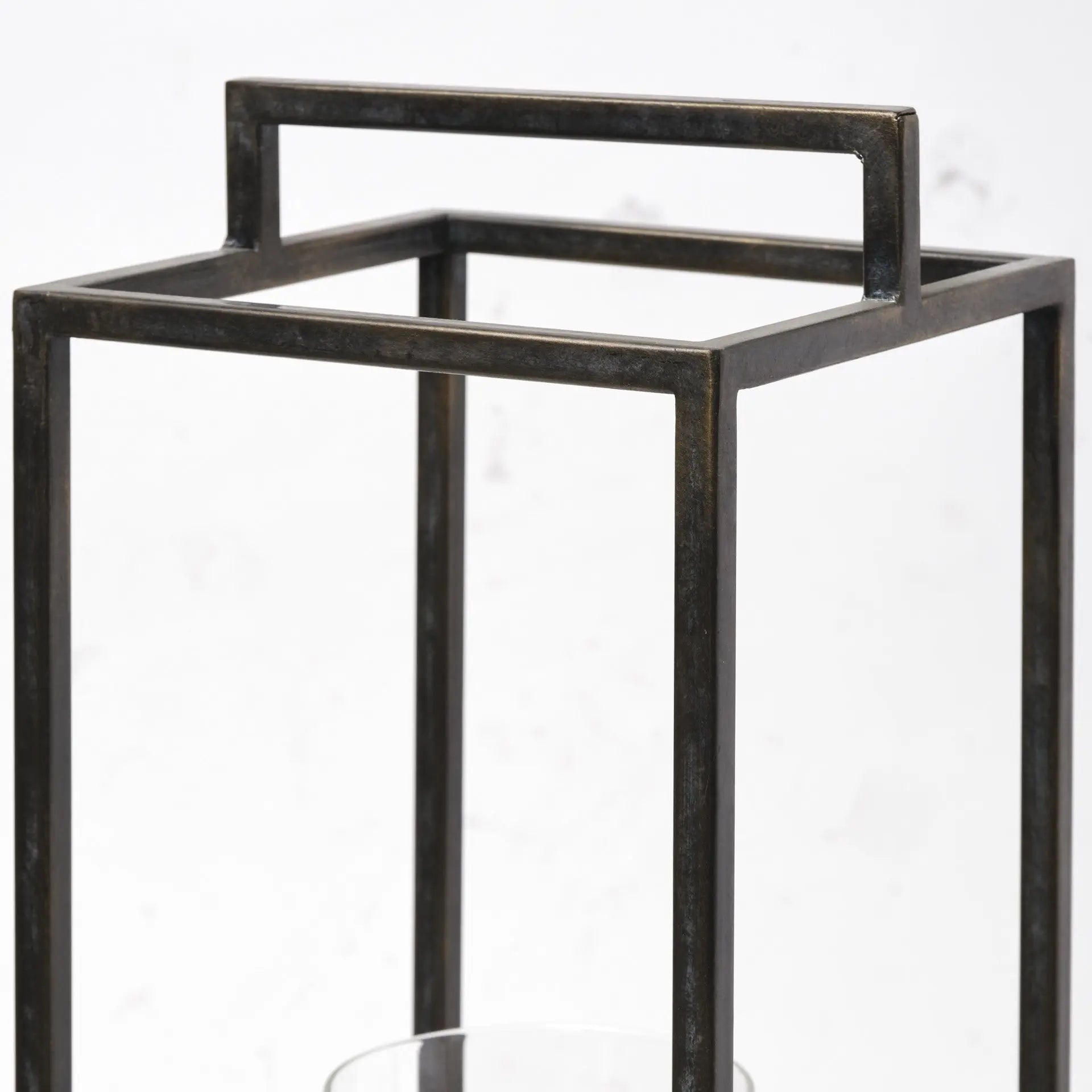 24" Black Metal Tabletop Lantern Candle Holder Homeroots Home Decor
