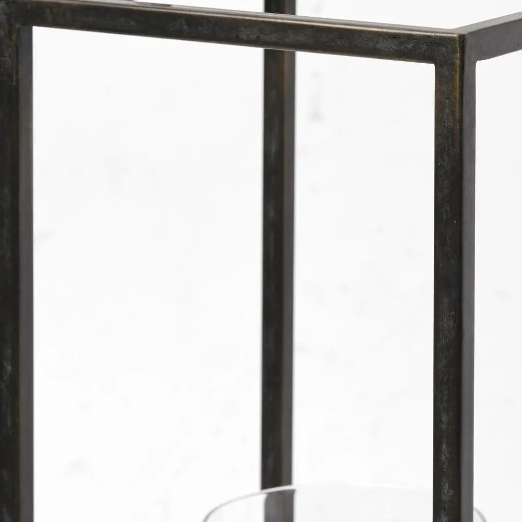 24" Black Metal Tabletop Lantern Candle Holder Homeroots Home Decor