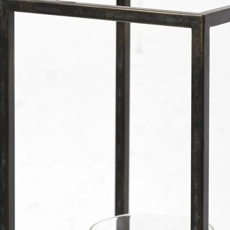 24" Black Metal Tabletop Lantern Candle Holder Homeroots Home Decor