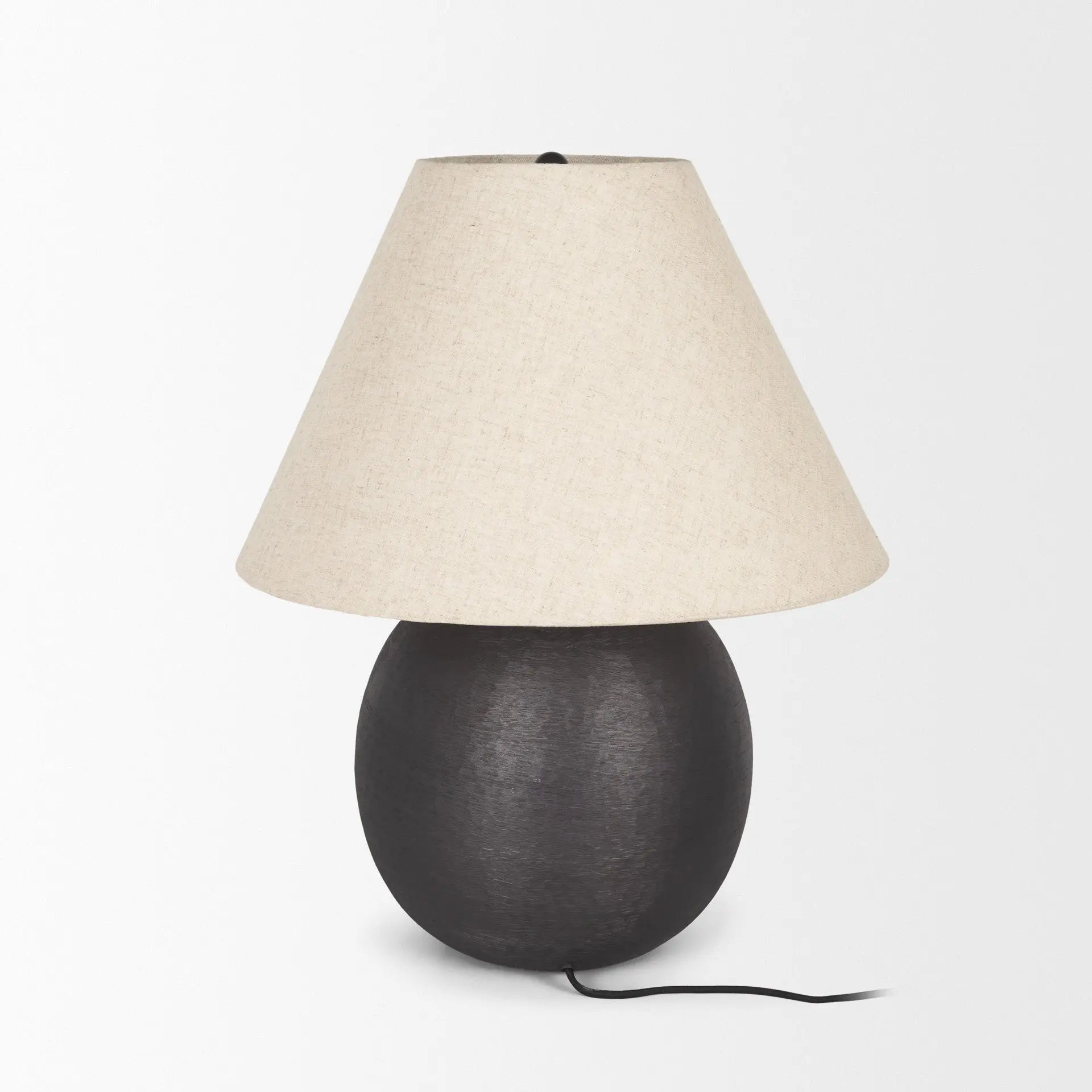 24" Black Round Bedside Lamp With Empire Shade Homeroots Lighting
