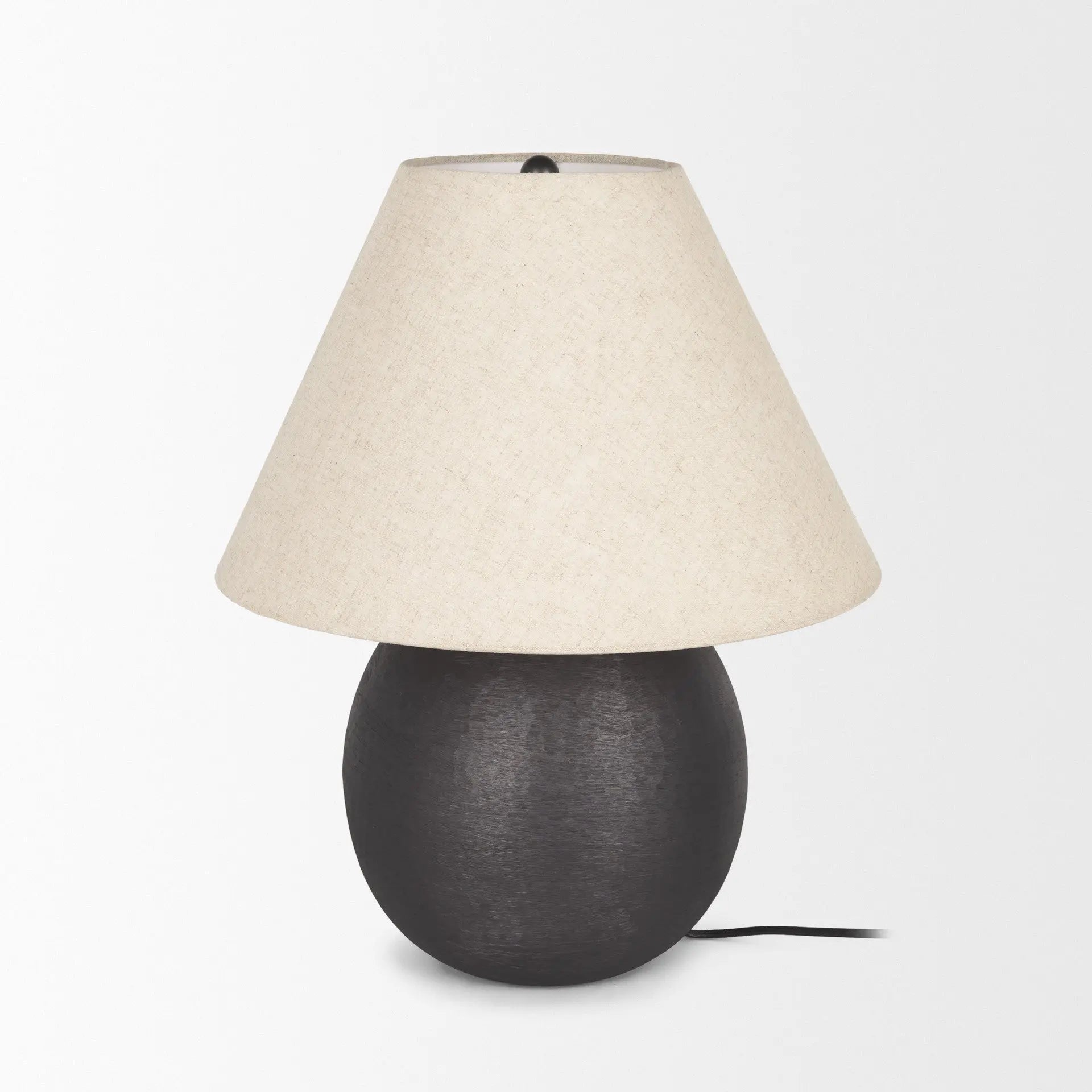 24" Black Round Bedside Lamp With Empire Shade Homeroots Lighting