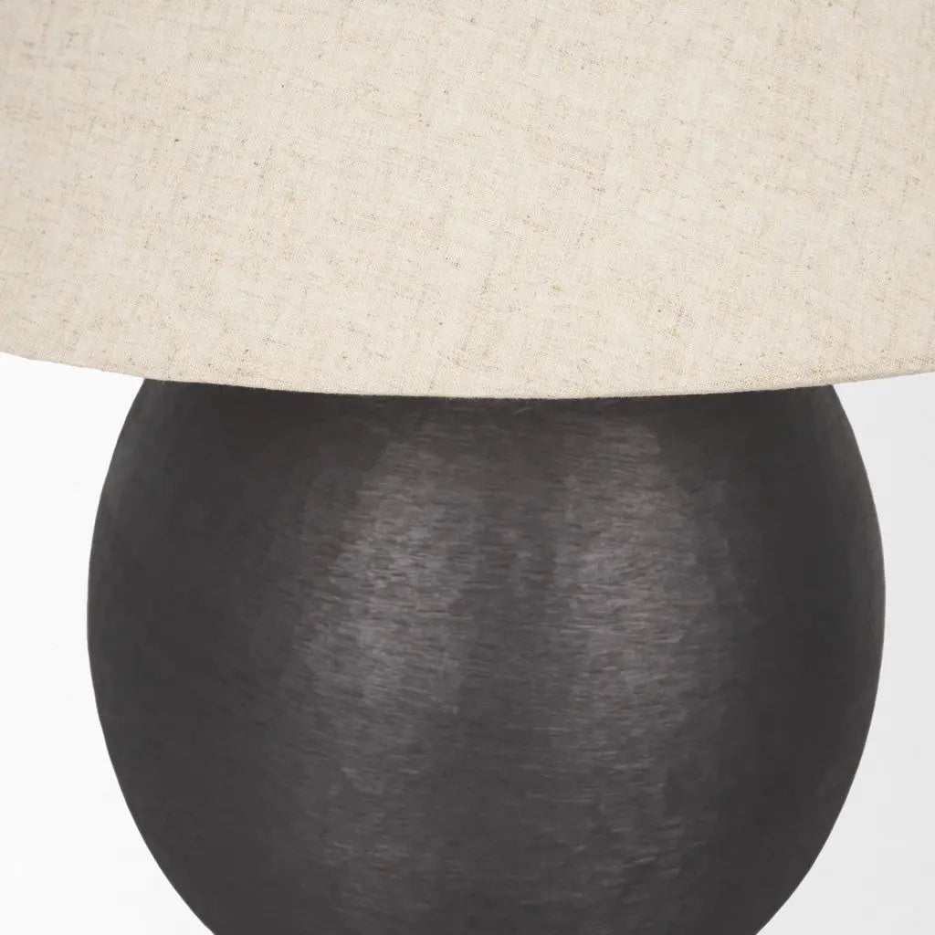 24" Black Round Bedside Lamp With Empire Shade Homeroots Lighting