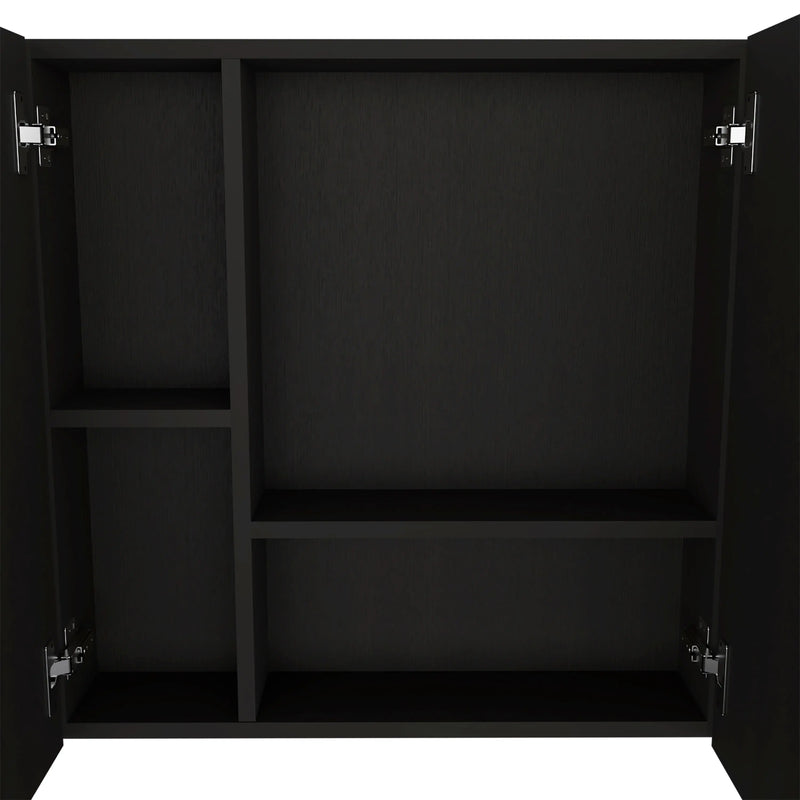 24" Black Wood Floating Single Door Bathroom Vanity And Medicine Cabinet With Mirror Homeroots Bed & Bath