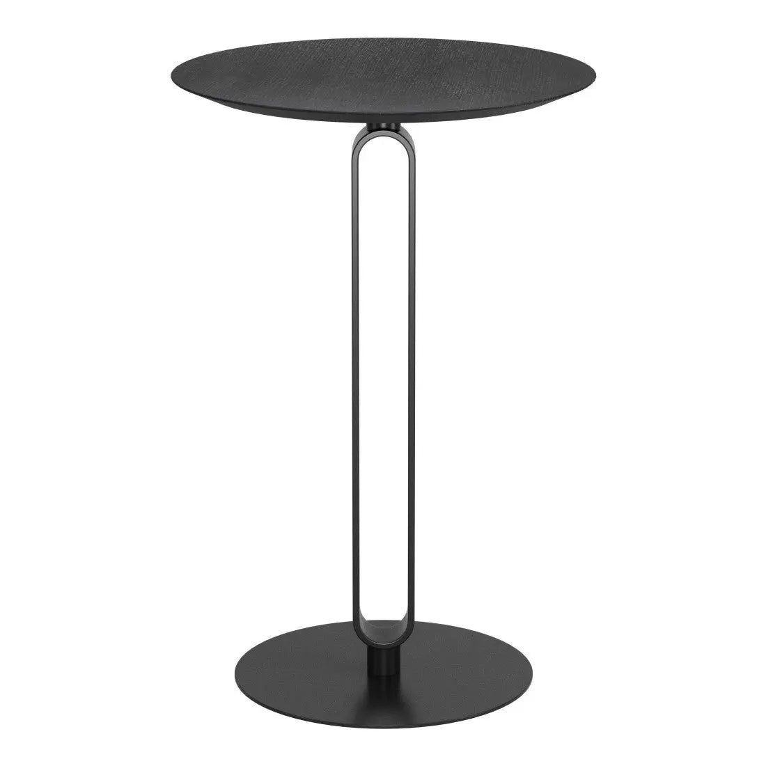 24" Black Wood and Steel Rounded Bar Table Homeroots Living Room
