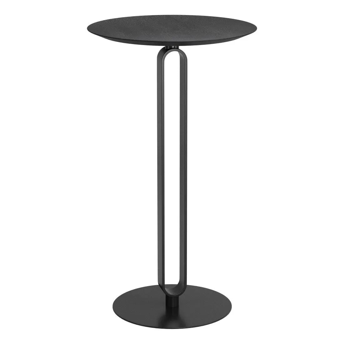 24" Black Wood and Steel Rounded Bar Table Homeroots Living Room