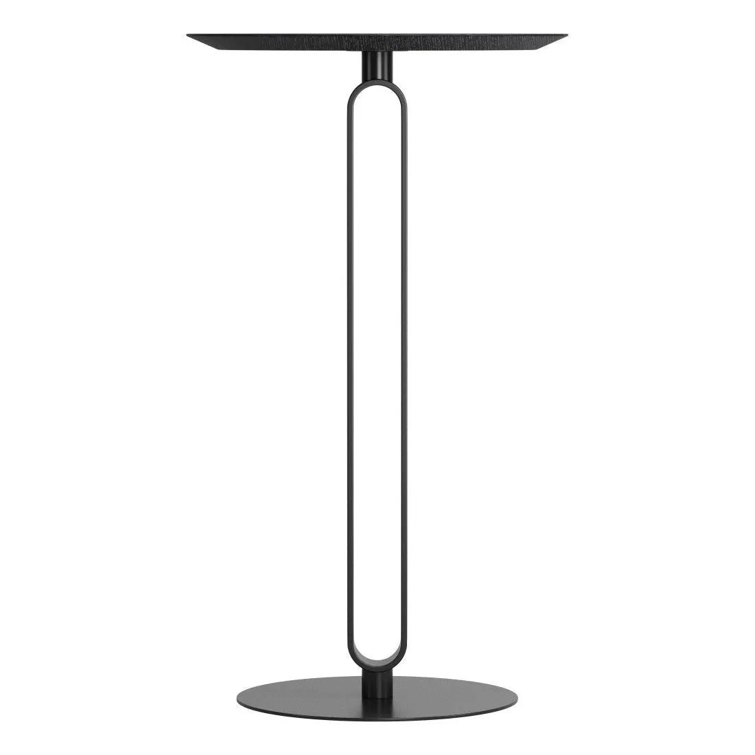 24" Black Wood and Steel Rounded Bar Table Homeroots Living Room
