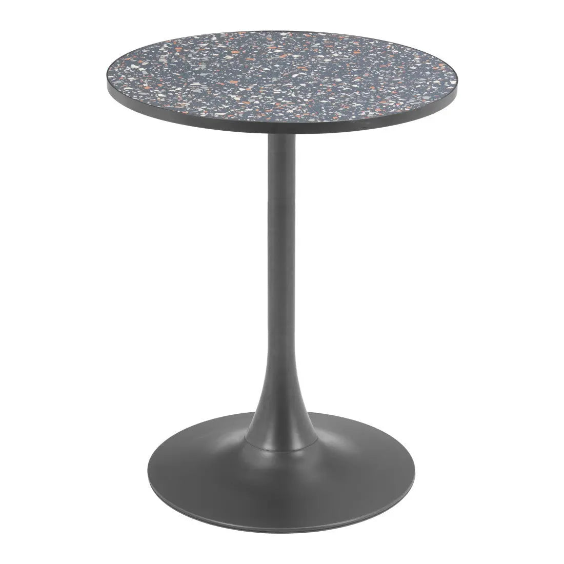 24" Black and Bronze Wood and Steel Pedestal Base Round Top Dining Table Homeroots Kitchen & Dining