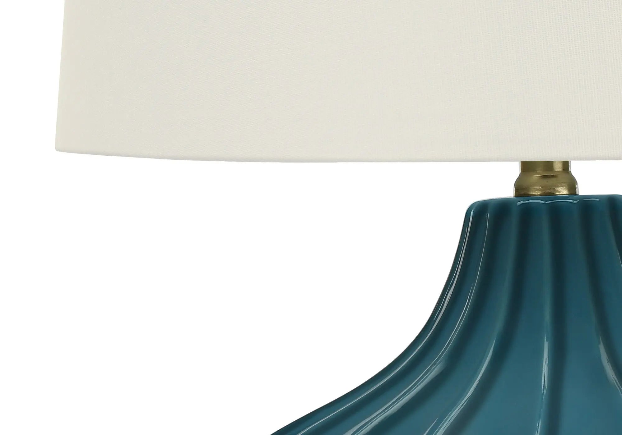24" Blue Ceramic Gourd Table Lamp With Cream Empire Shade Homeroots Lighting