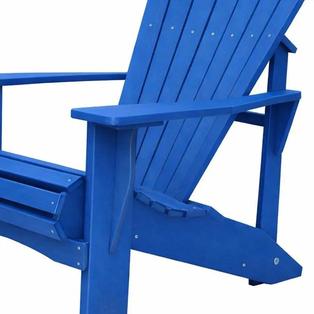 24" Blue Heavy Duty Plastic Outdoor Adirondack Chair Homeroots Outdoor