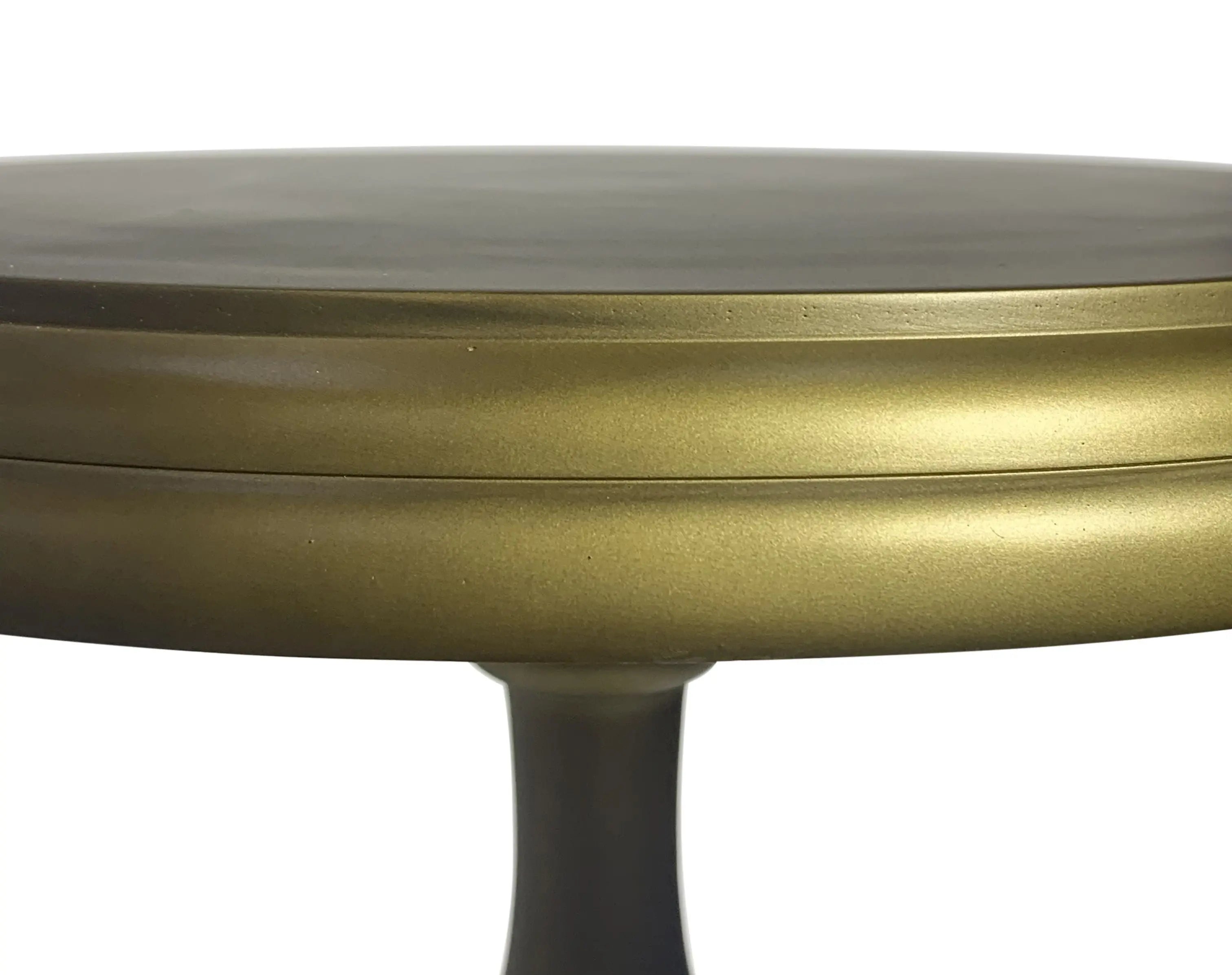 24" Brass Aluminum Round Pedestal End Table Homeroots Living Room