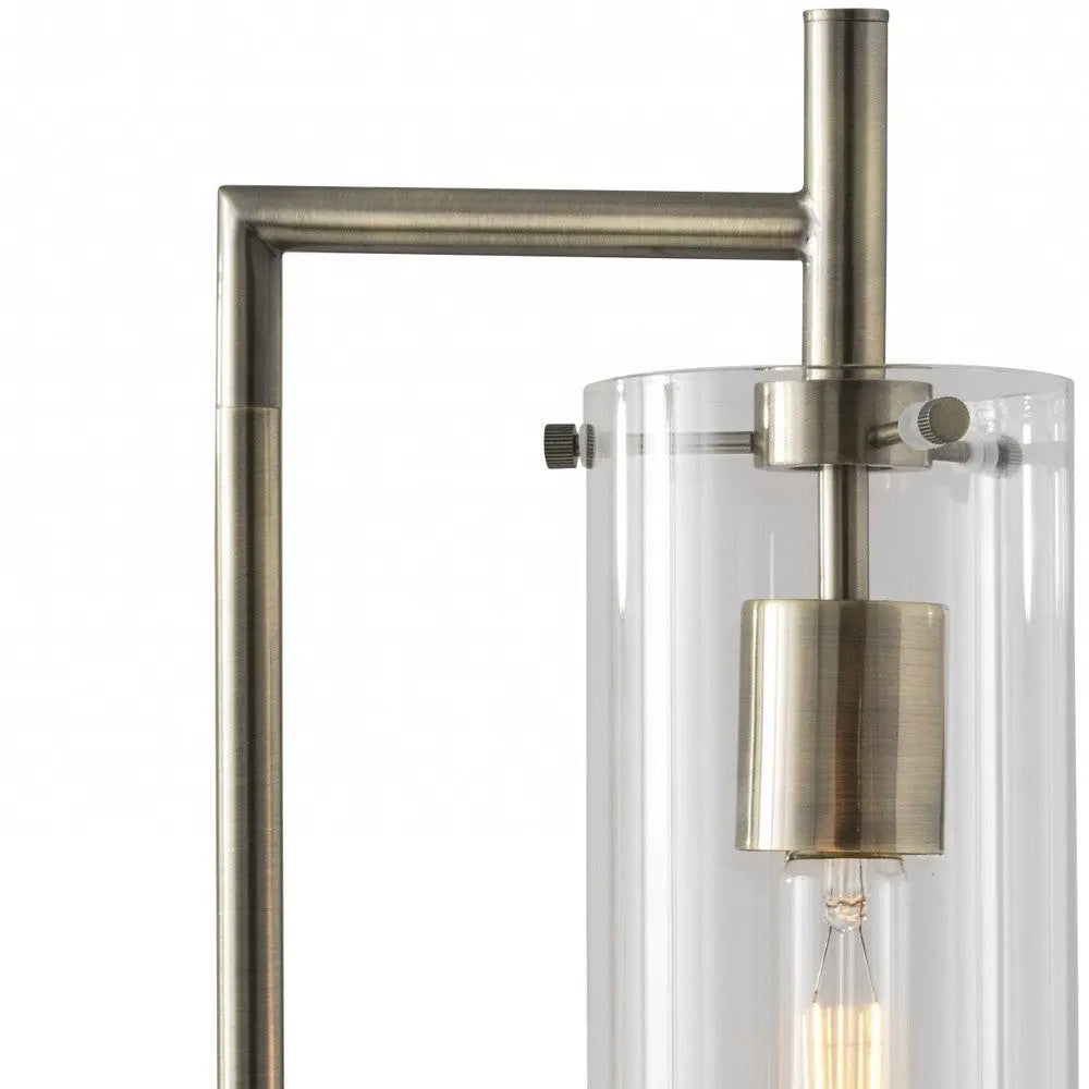 24" Brass Novelty With Clear Cylinder Shade - GreatEagleInc