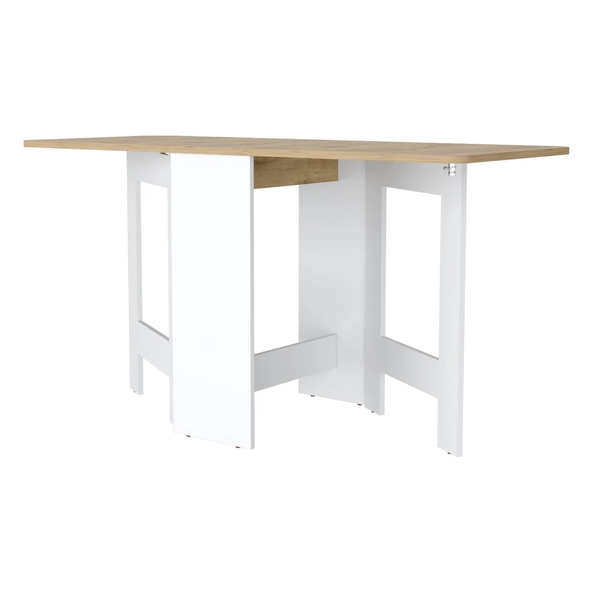24" Brown And White Folding Sled Base Dining Table Homeroots Kitchen & Dining