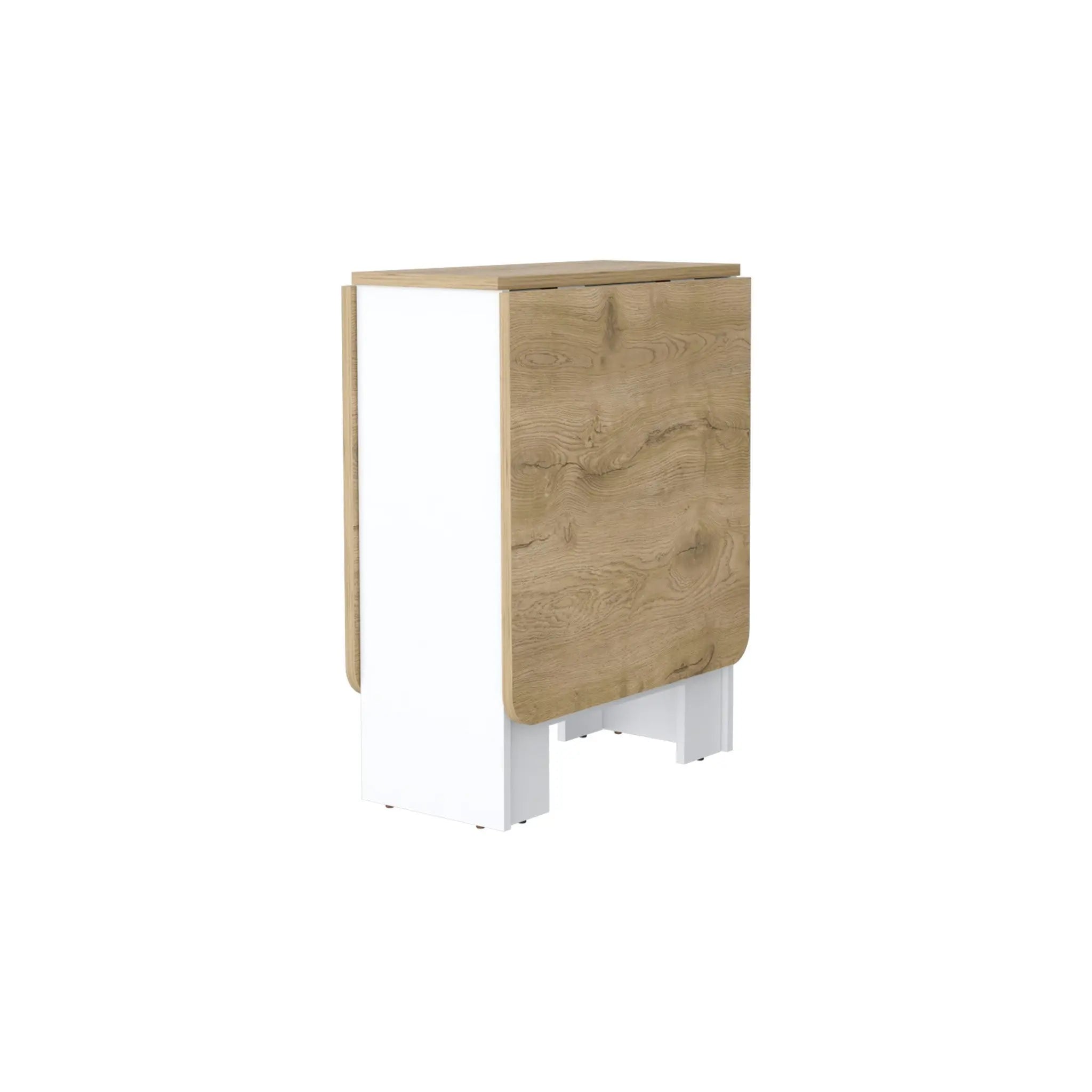 24" Brown And White Folding Sled Base Dining Table Homeroots Kitchen & Dining