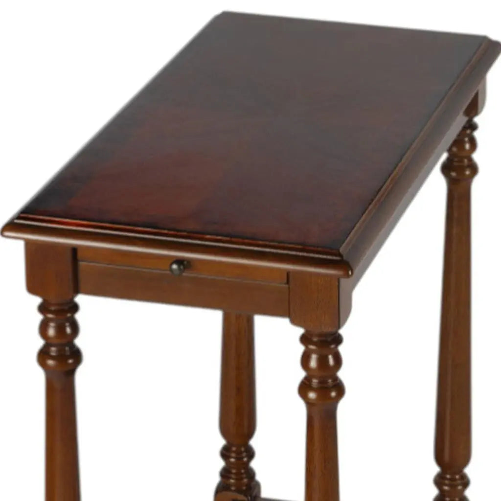 24" Brown End Table With Shelf Homeroots Living Room
