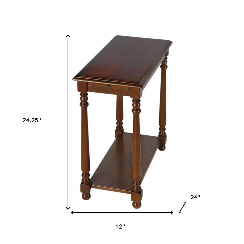 24" Brown End Table With Shelf Homeroots Living Room