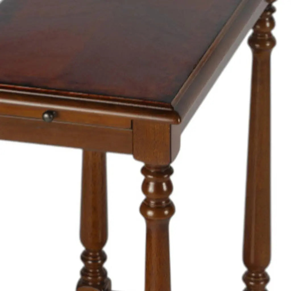 24" Brown End Table With Shelf Homeroots Living Room