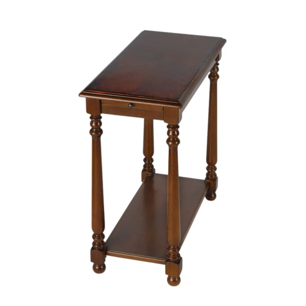 24" Brown End Table With Shelf Homeroots Living Room