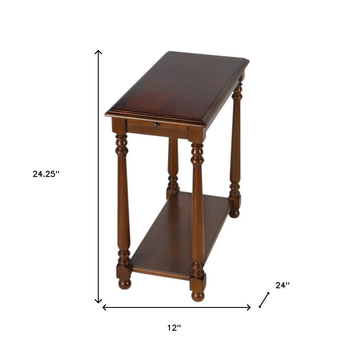 24" Brown End Table With Shelf Homeroots Living Room