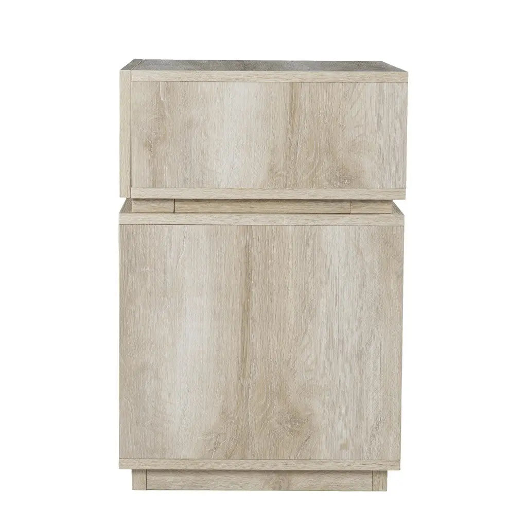 24" Brown Manufactured Wood Rectangular End Table With Drawer With Shelf Homeroots Living Room