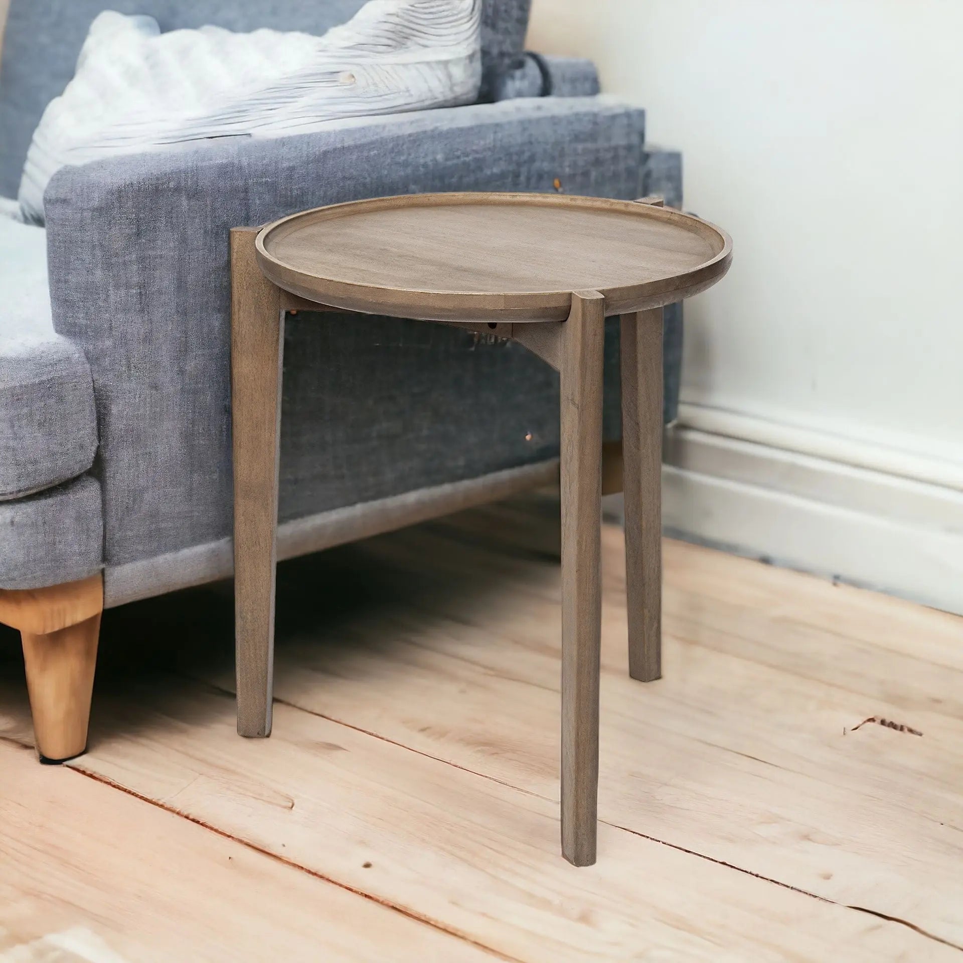 24" Brown Round End Table Homeroots Living Room