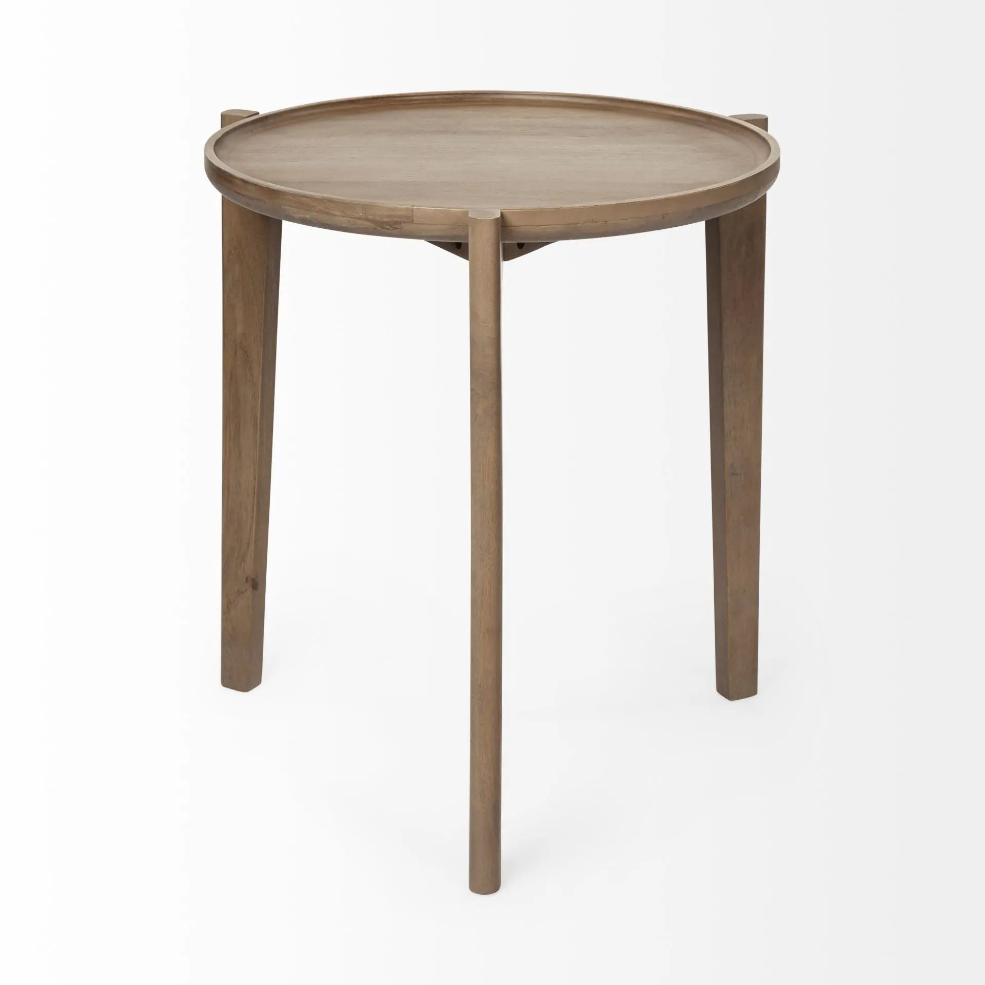 24" Brown Round End Table Homeroots Living Room